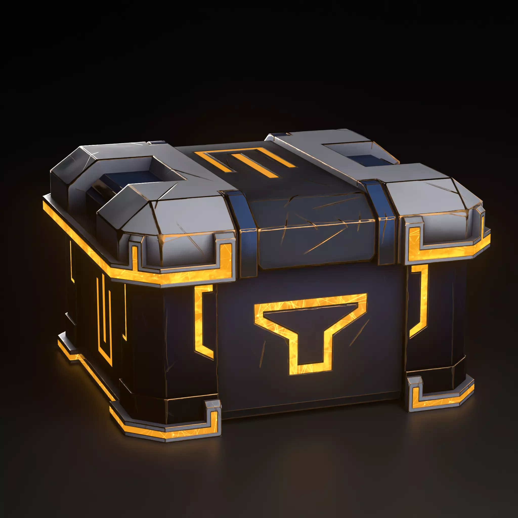 Sci Fi Chest  Low-poly 3D model_4