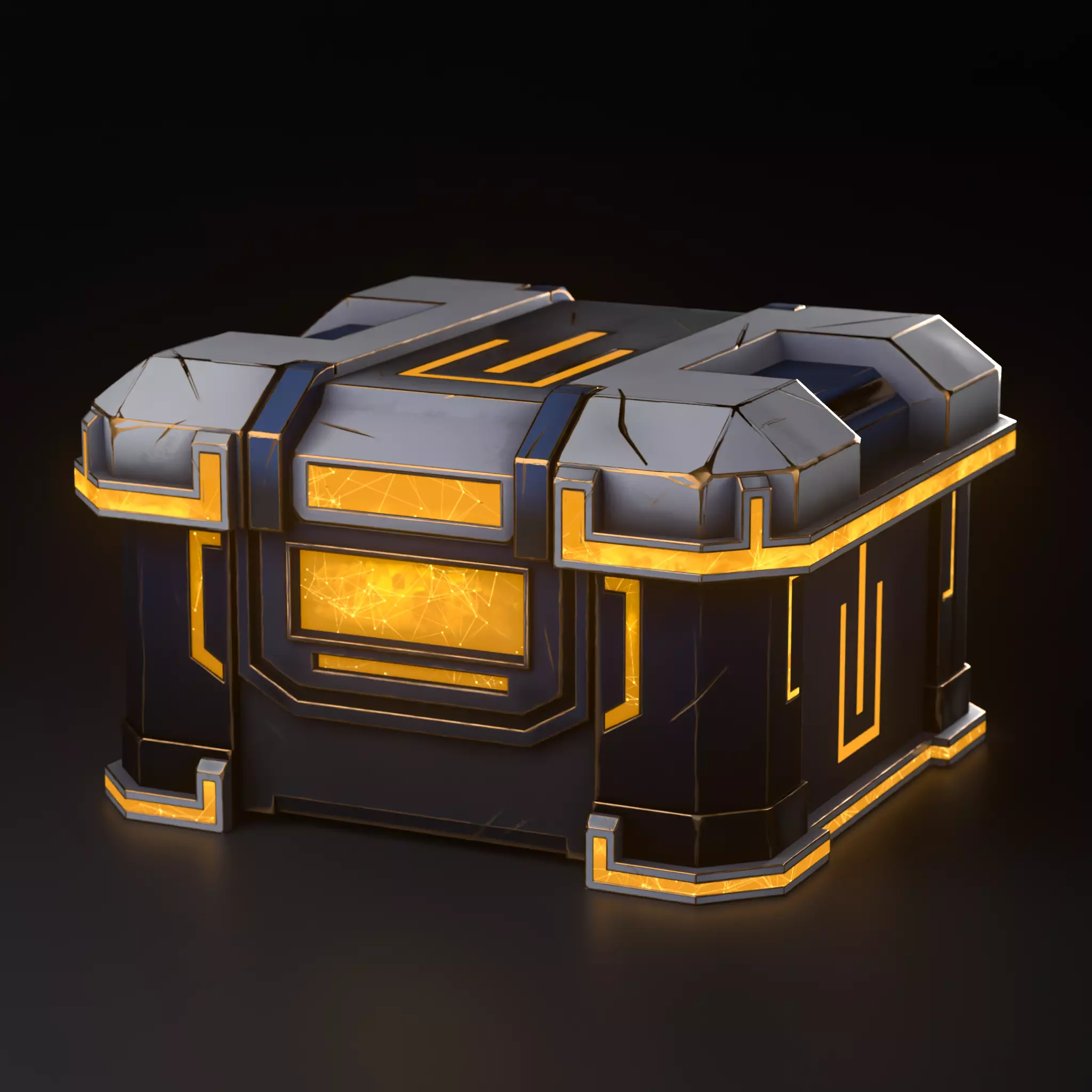 Sci Fi Chest  Low-poly 3D model_0