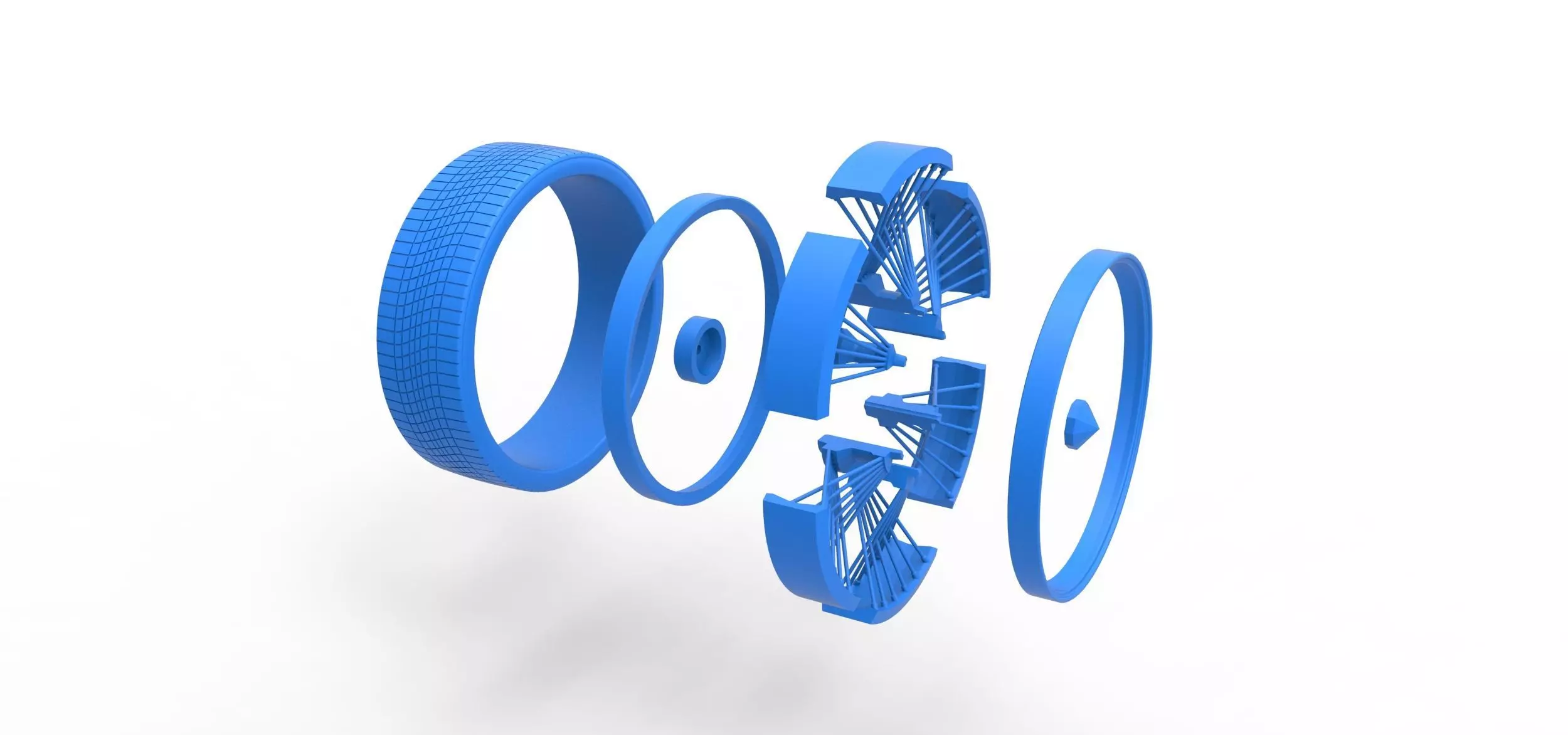 30 inch Wire wheel of Donk car Scale 1 to 25 3D print model_16