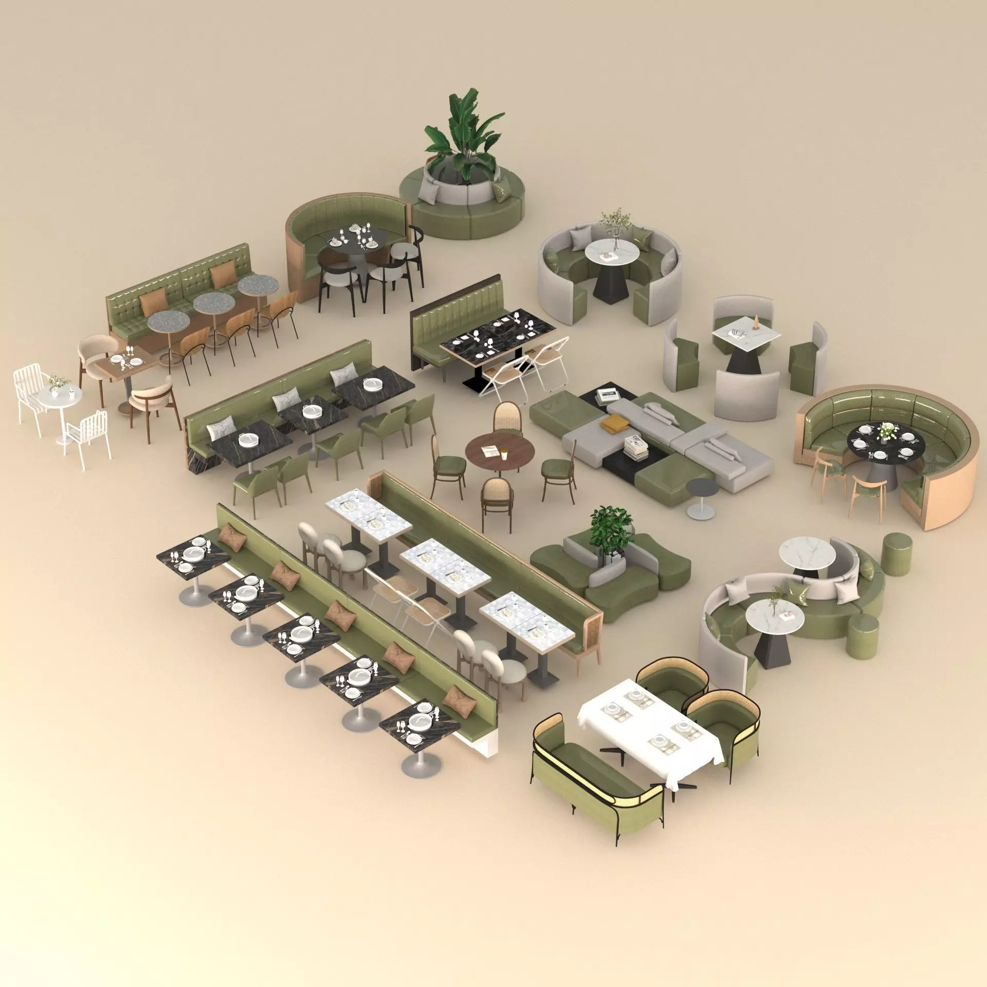 Cafe lounge Interior 3D model