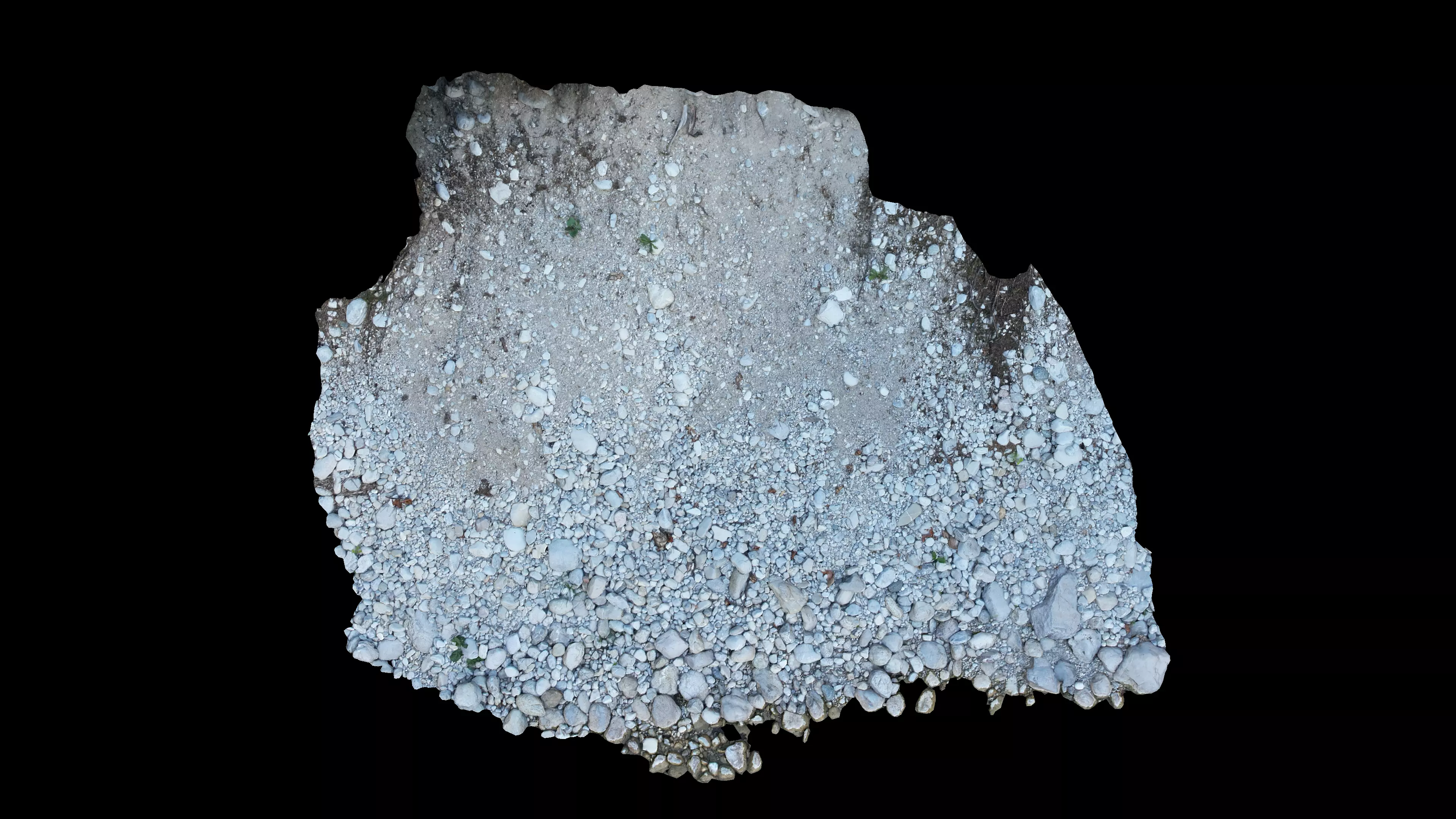 Alpine river steep gravel embankment Low-poly 3D model_8