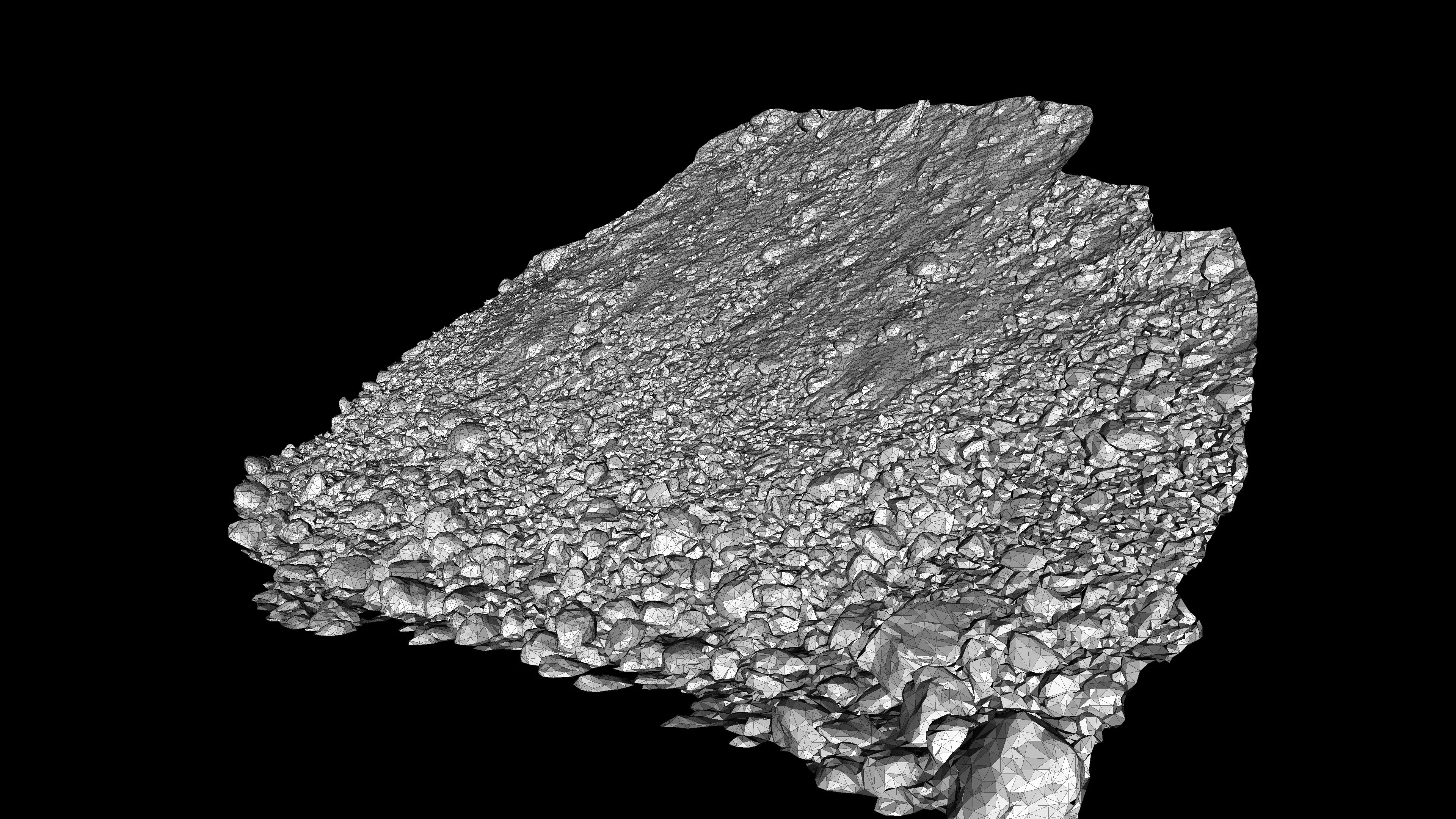 Alpine river steep gravel embankment Low-poly 3D model_17