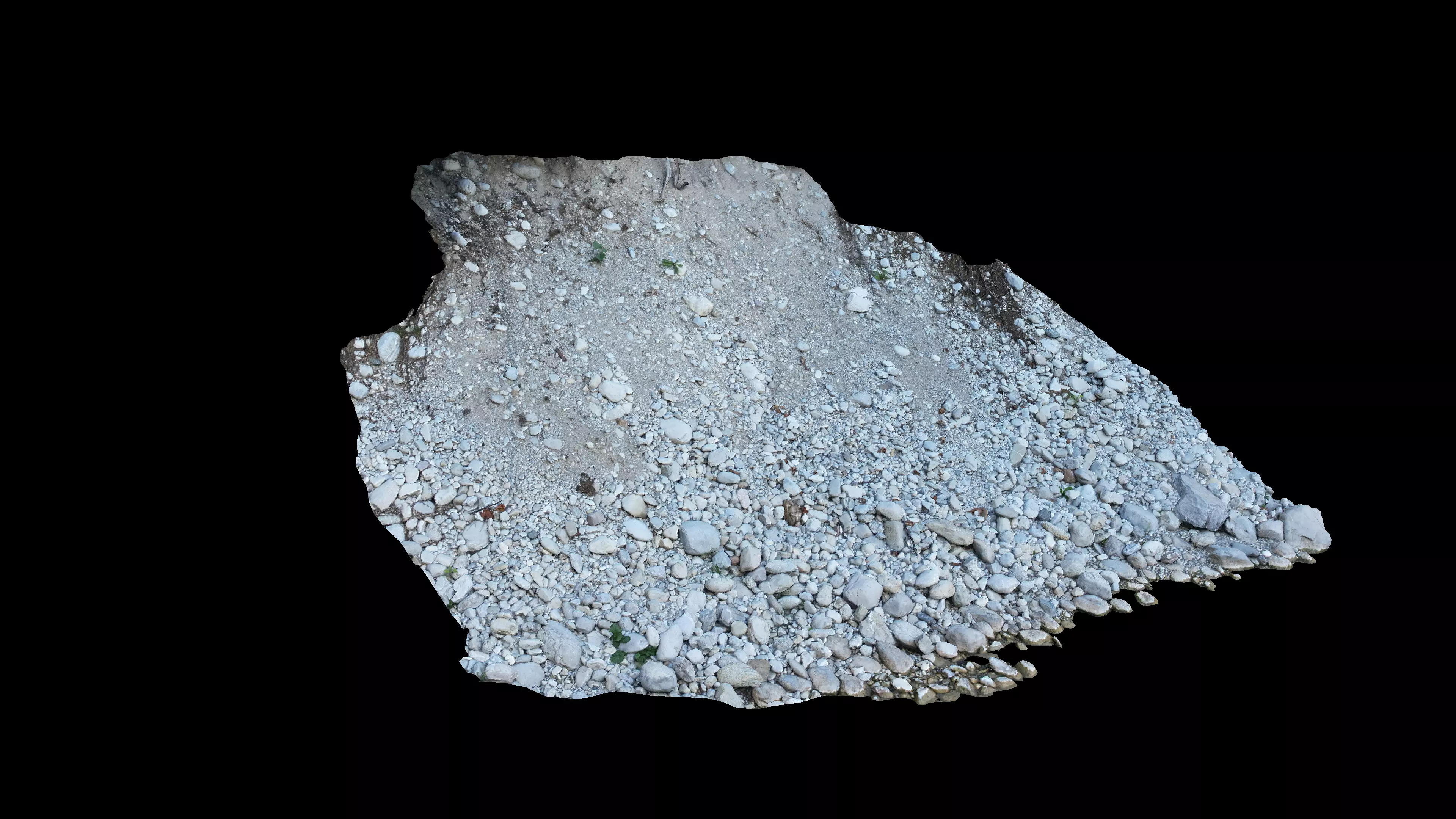 Alpine river steep gravel embankment Low-poly 3D model_12