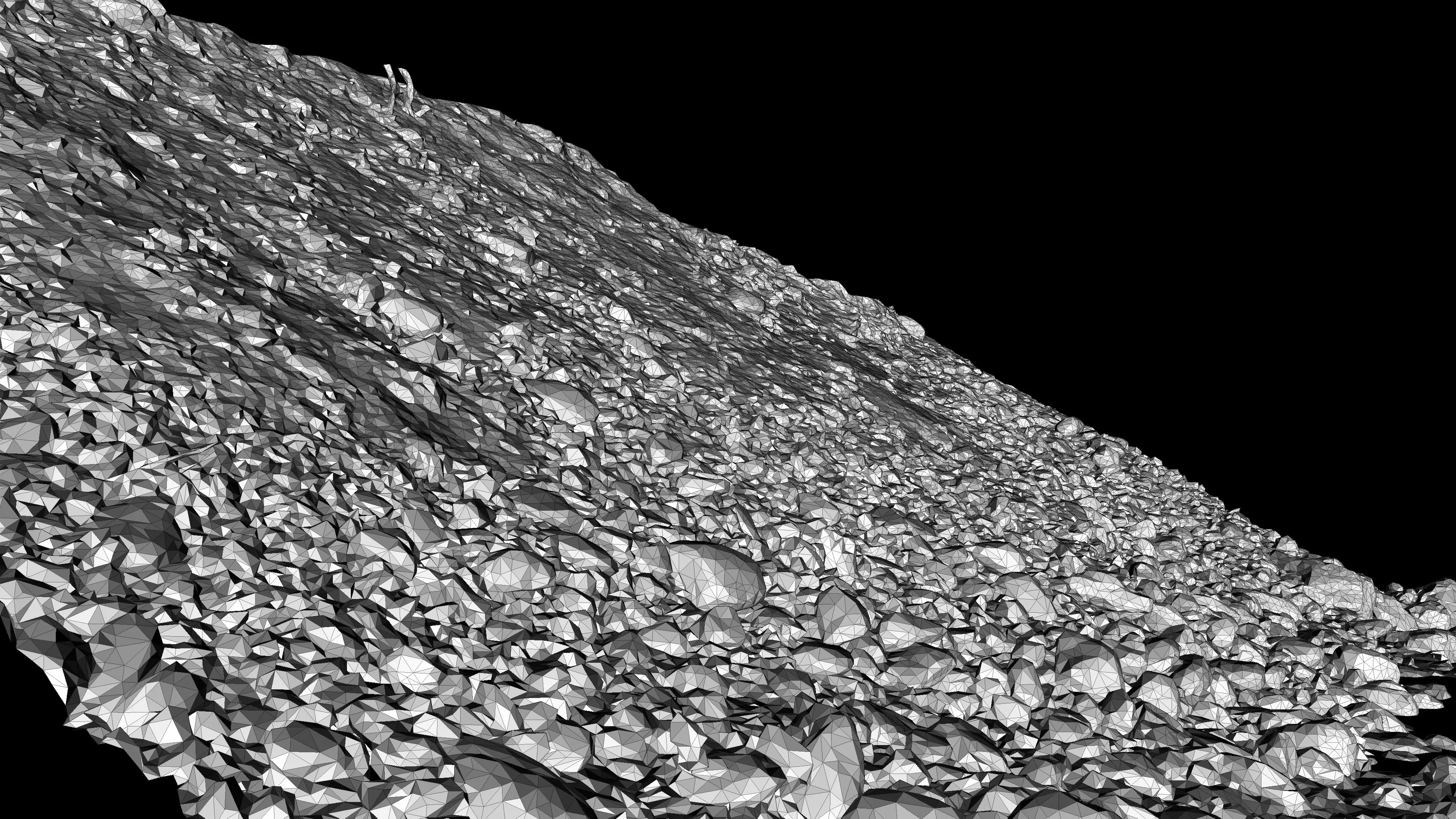 Alpine river steep gravel embankment Low-poly 3D model_16