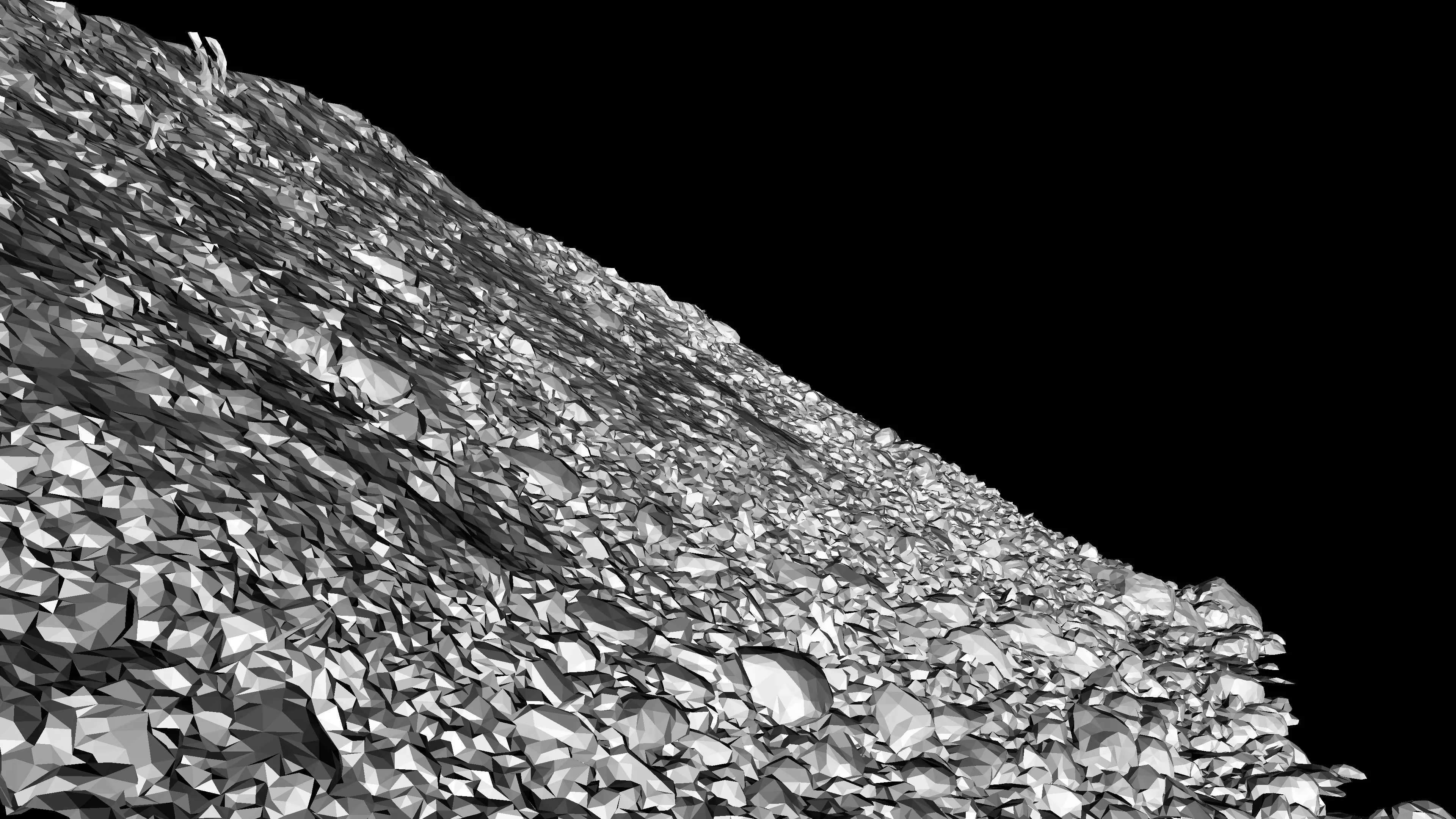 Alpine river steep gravel embankment Low-poly 3D model_21