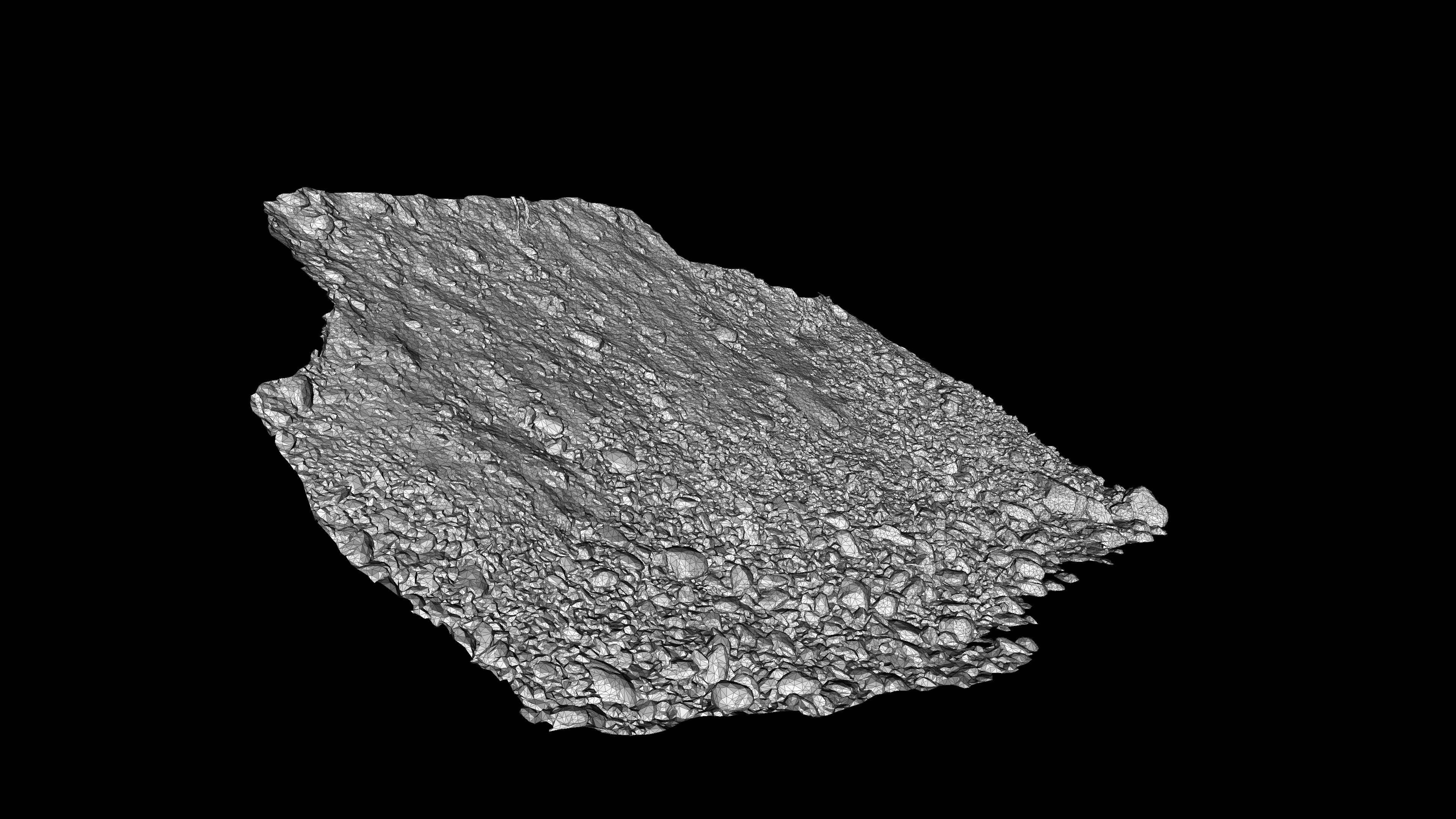 Alpine river steep gravel embankment Low-poly 3D model_15