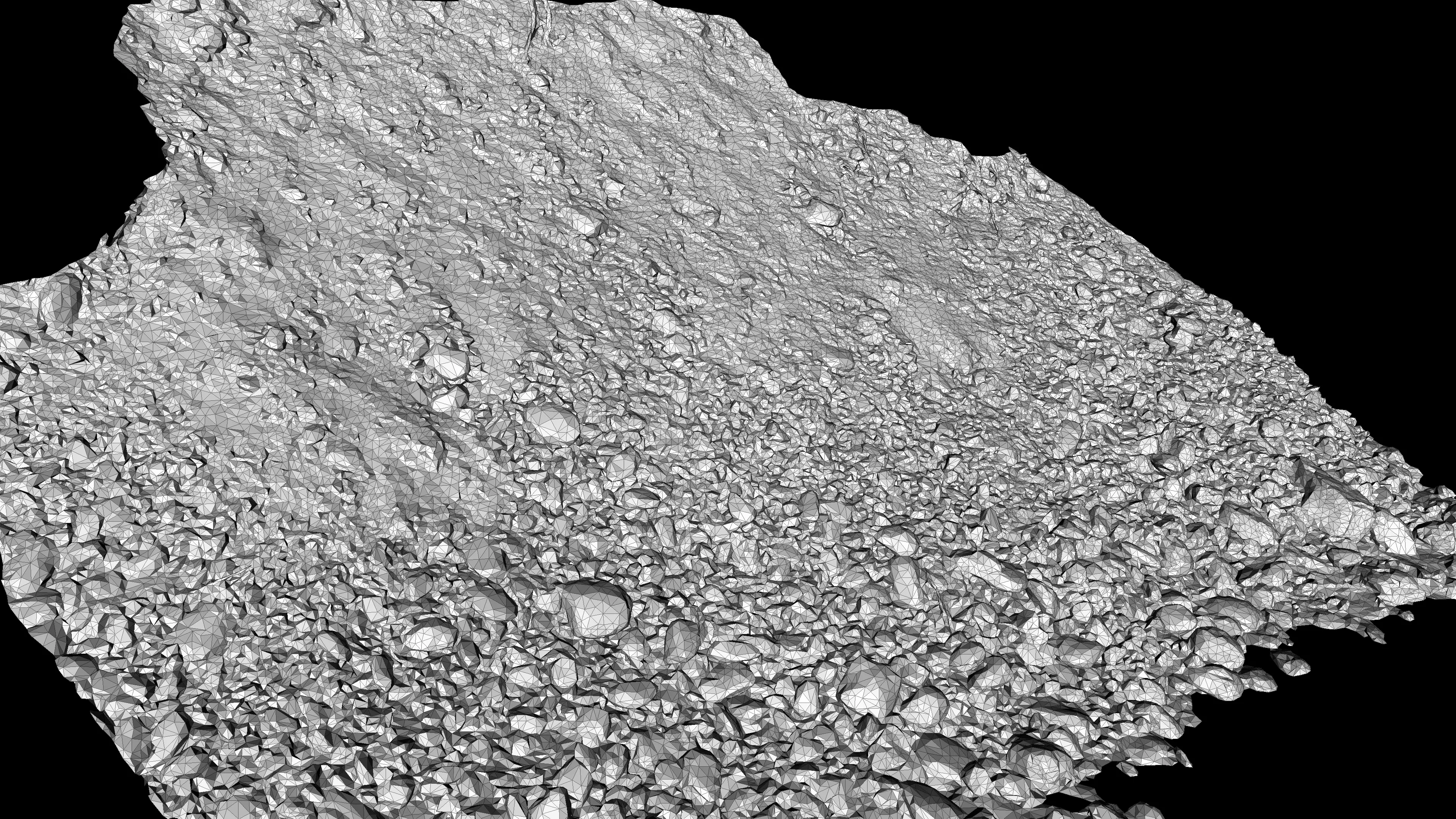 Alpine river steep gravel embankment Low-poly 3D model_1