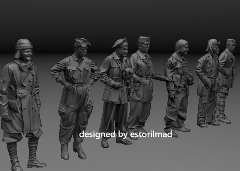 WW2 PACK 7 ITALIAN TANK DRIVER SEMOVENTE 3D print model_1