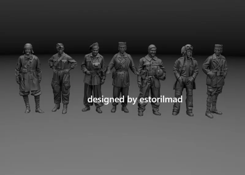 WW2 PACK 7 ITALIAN TANK DRIVER SEMOVENTE 3D print model_0