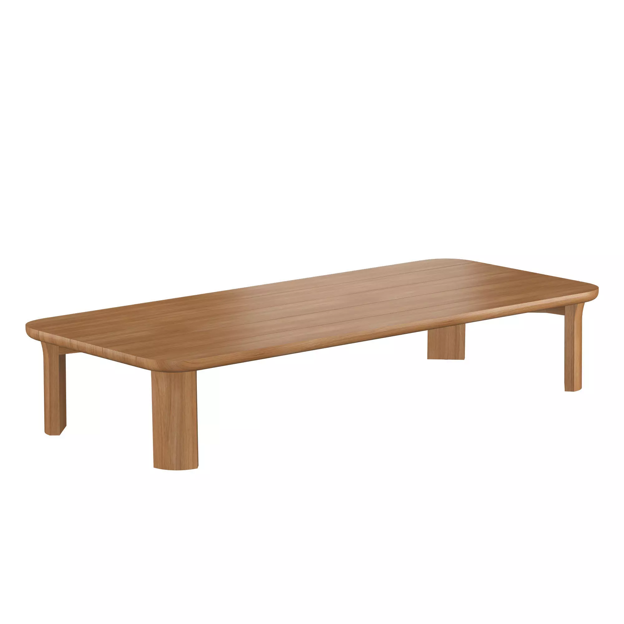 Lagos Teak Rectangular Coffee Table 3D model_1
