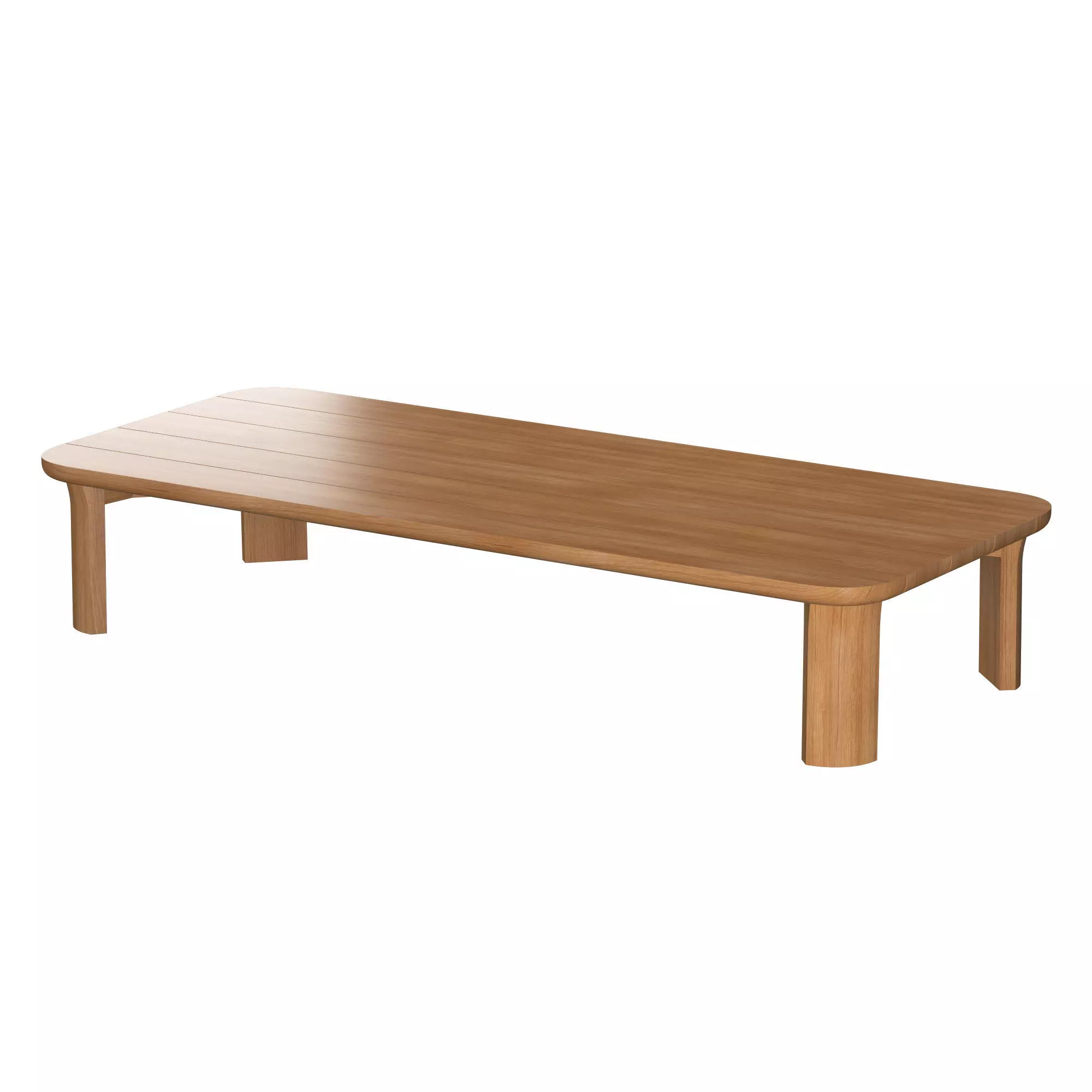 Lagos Teak Rectangular Coffee Table 3D model_3