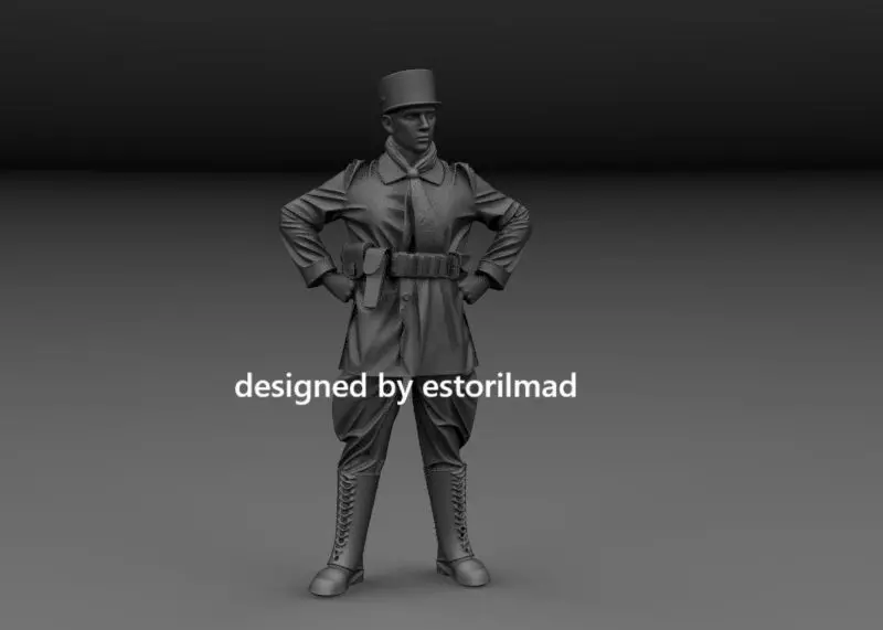 WW2 FRENCH SOLDIER GENDARME v2 3D print model