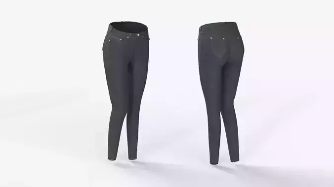 Woman Black Jeans Pants