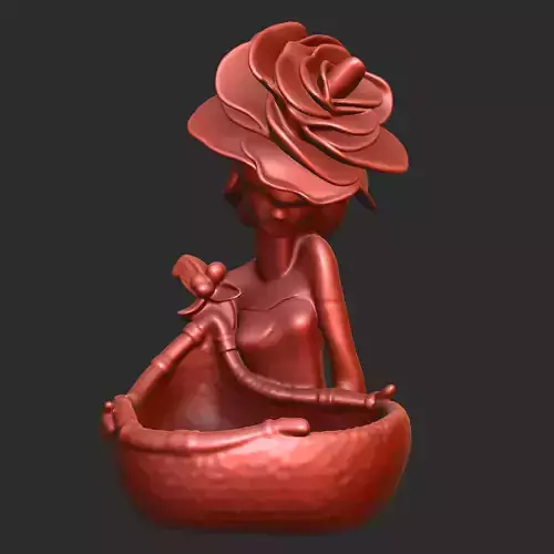 Zart Lady with Basket Showpiece 3D print model