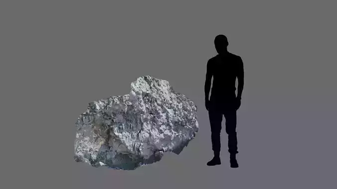 Dry and cracked loam deposit wall with stones Low-poly 3D model