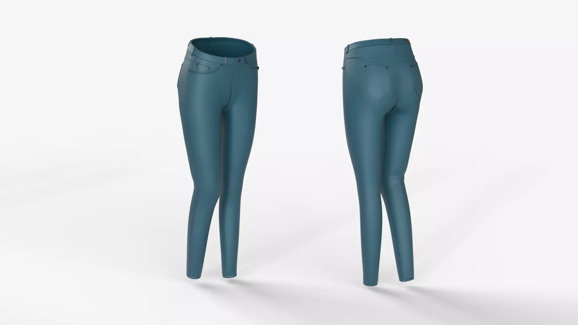 Woman Green Polyester Pants 3D model