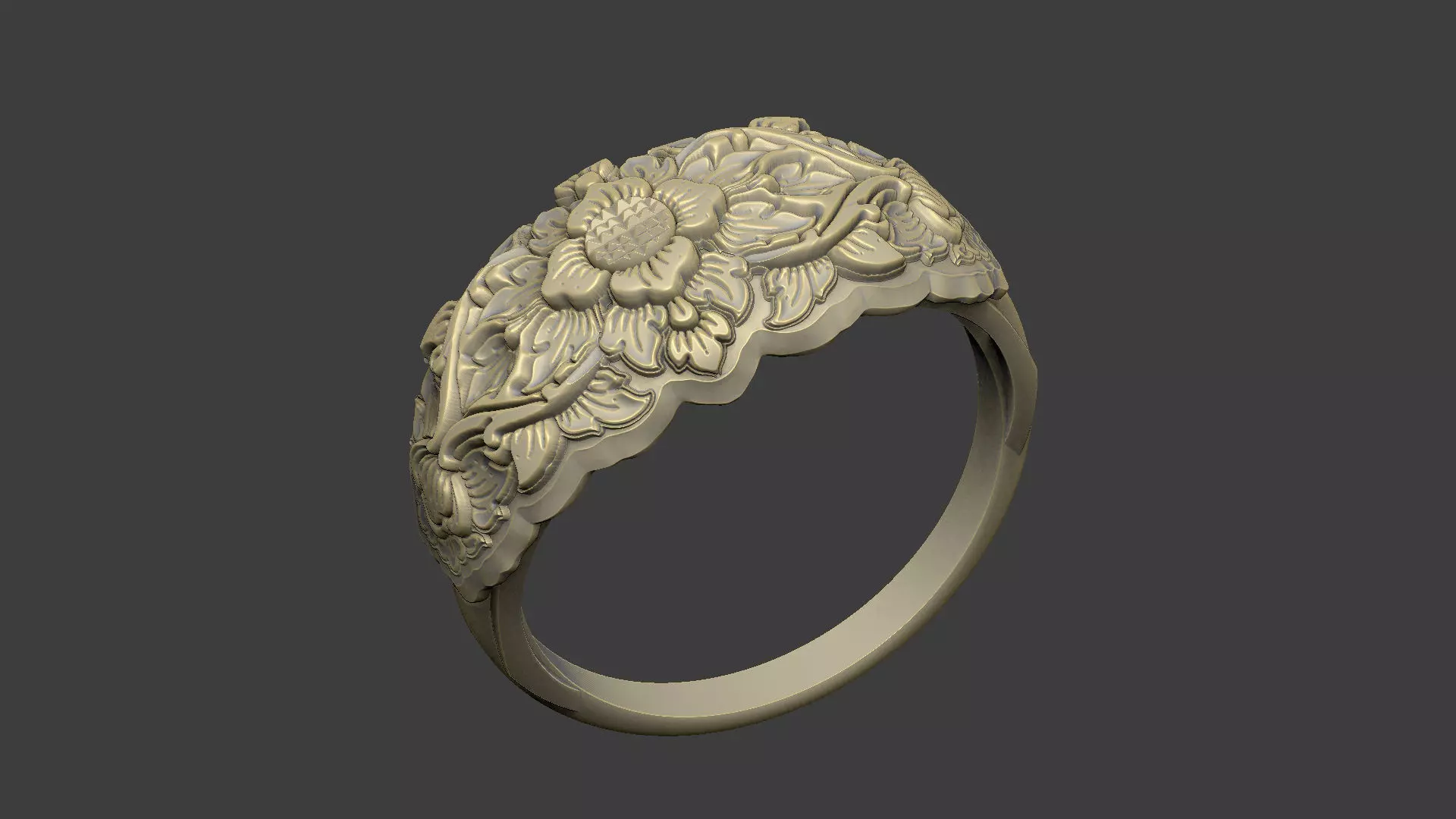 Pattern ring design vintage medieval 3D print model_1