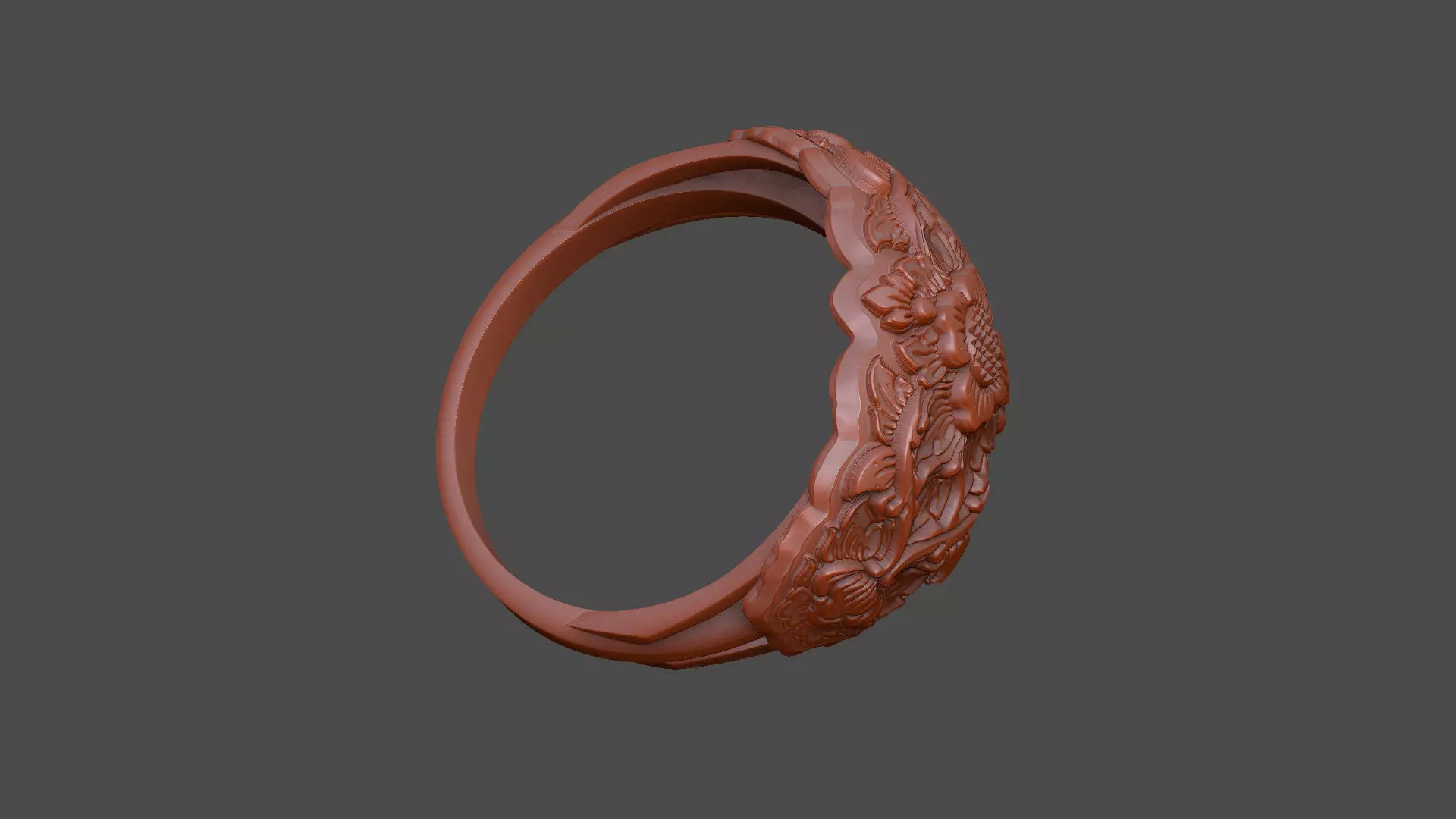 Pattern ring design vintage medieval 3D print model_7