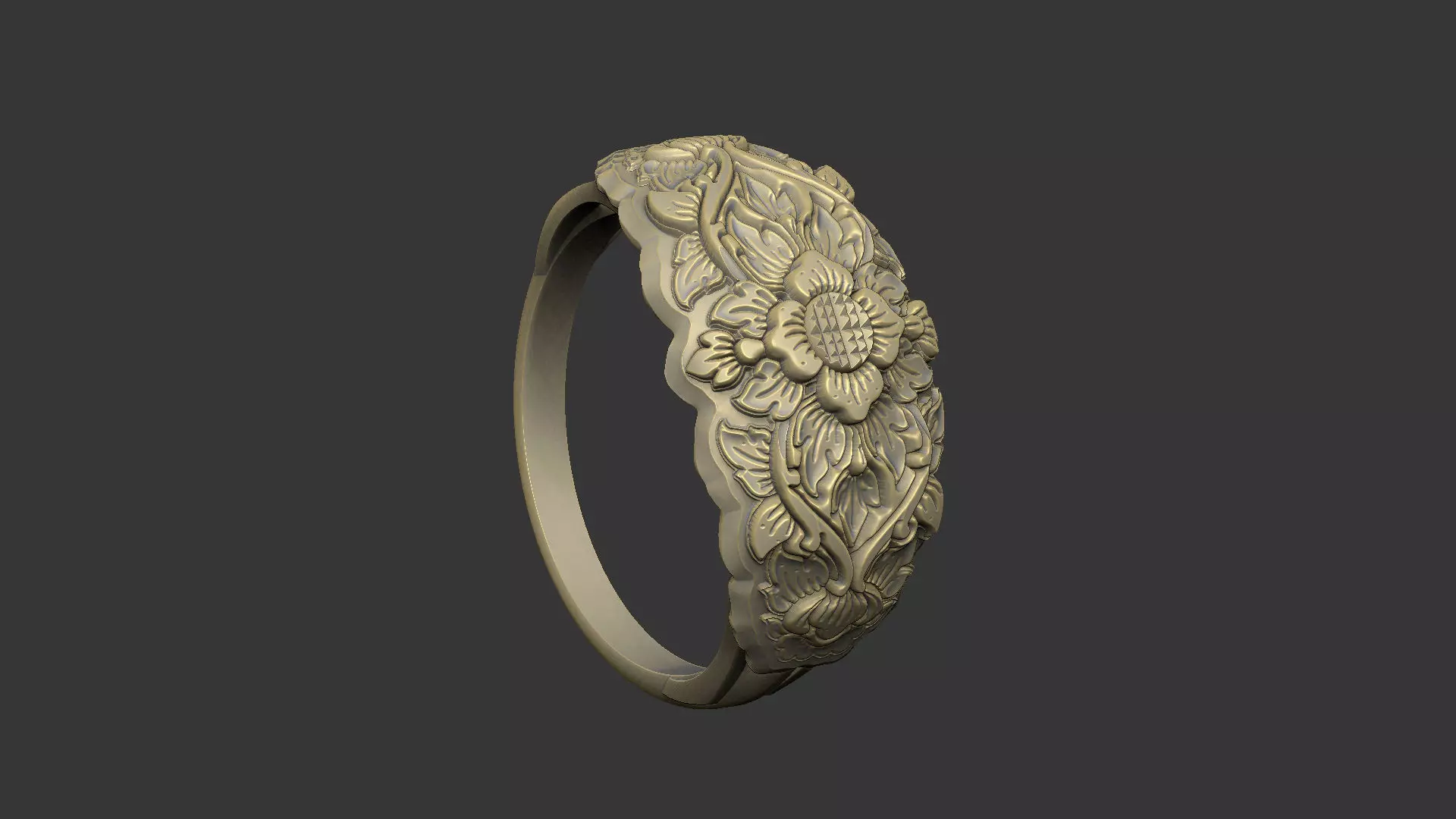 Pattern ring design vintage medieval 3D print model_0