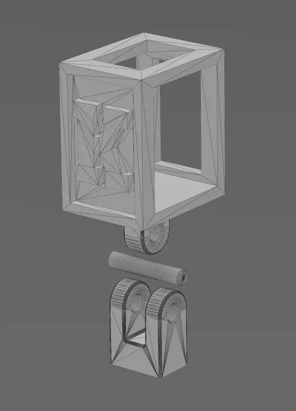 K letter varsity font 12x10x10mm enamel bail link 3D print model_13