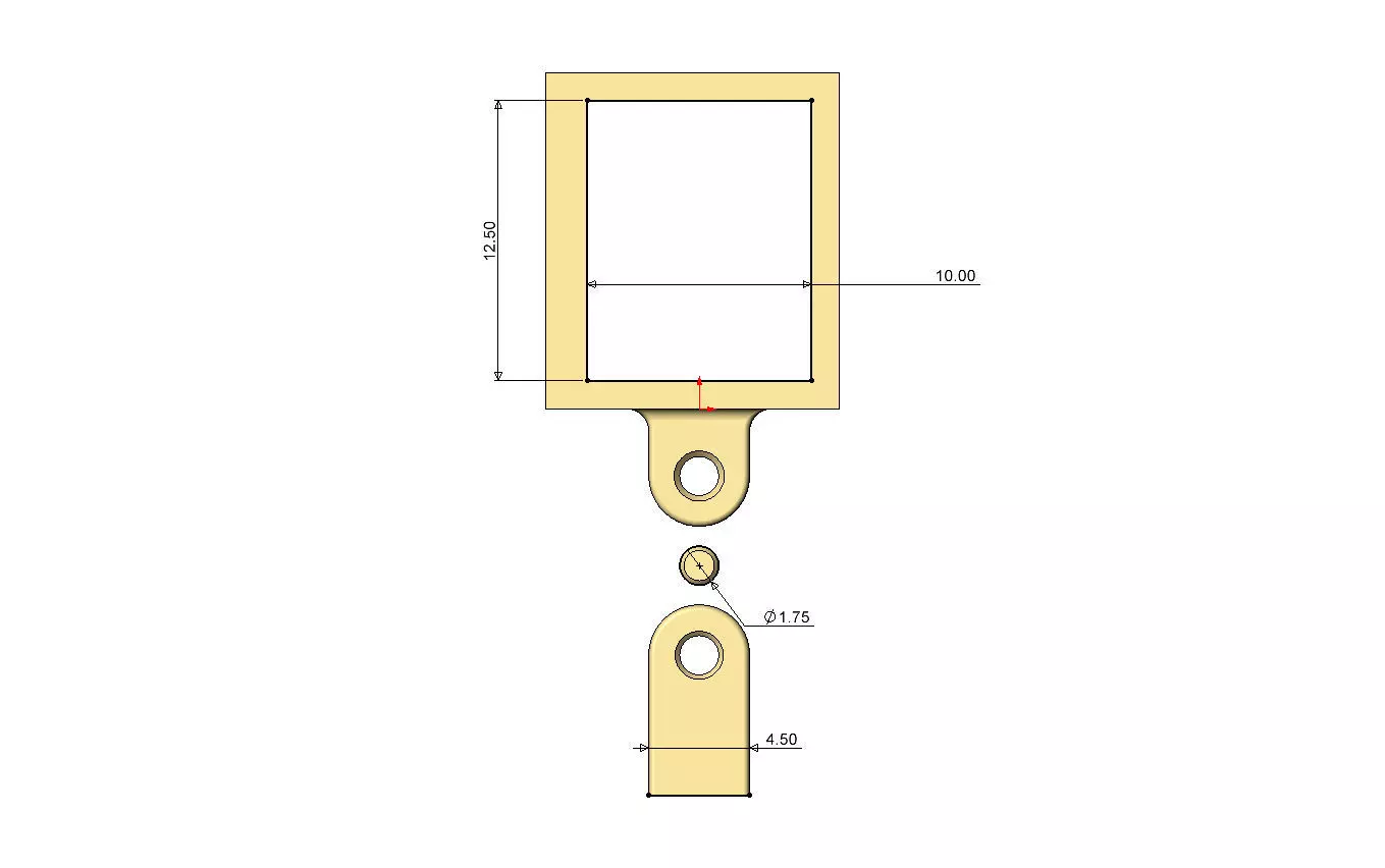 K letter varsity font 12x10x10mm enamel bail link 3D print model_7