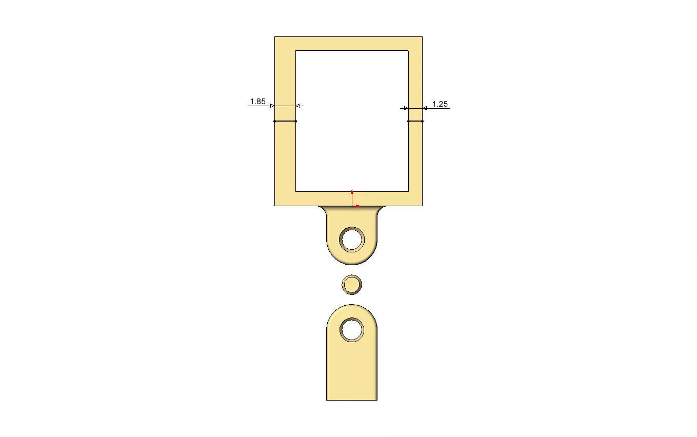 K letter varsity font 12x10x10mm enamel bail link 3D print model_9