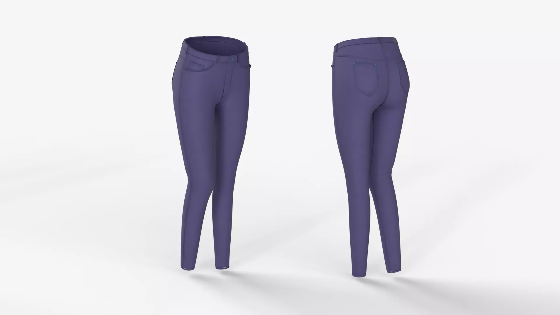 Woman Purple Polyester Pants 3D model
