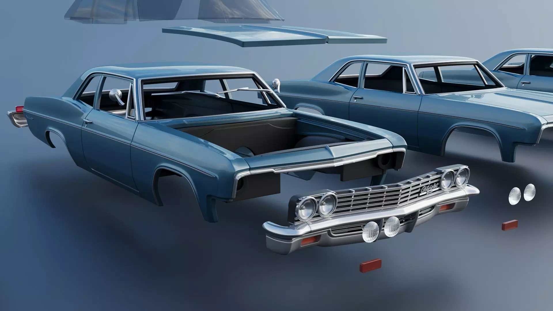 Chevrolet Bel Air 1966 3D print model_21