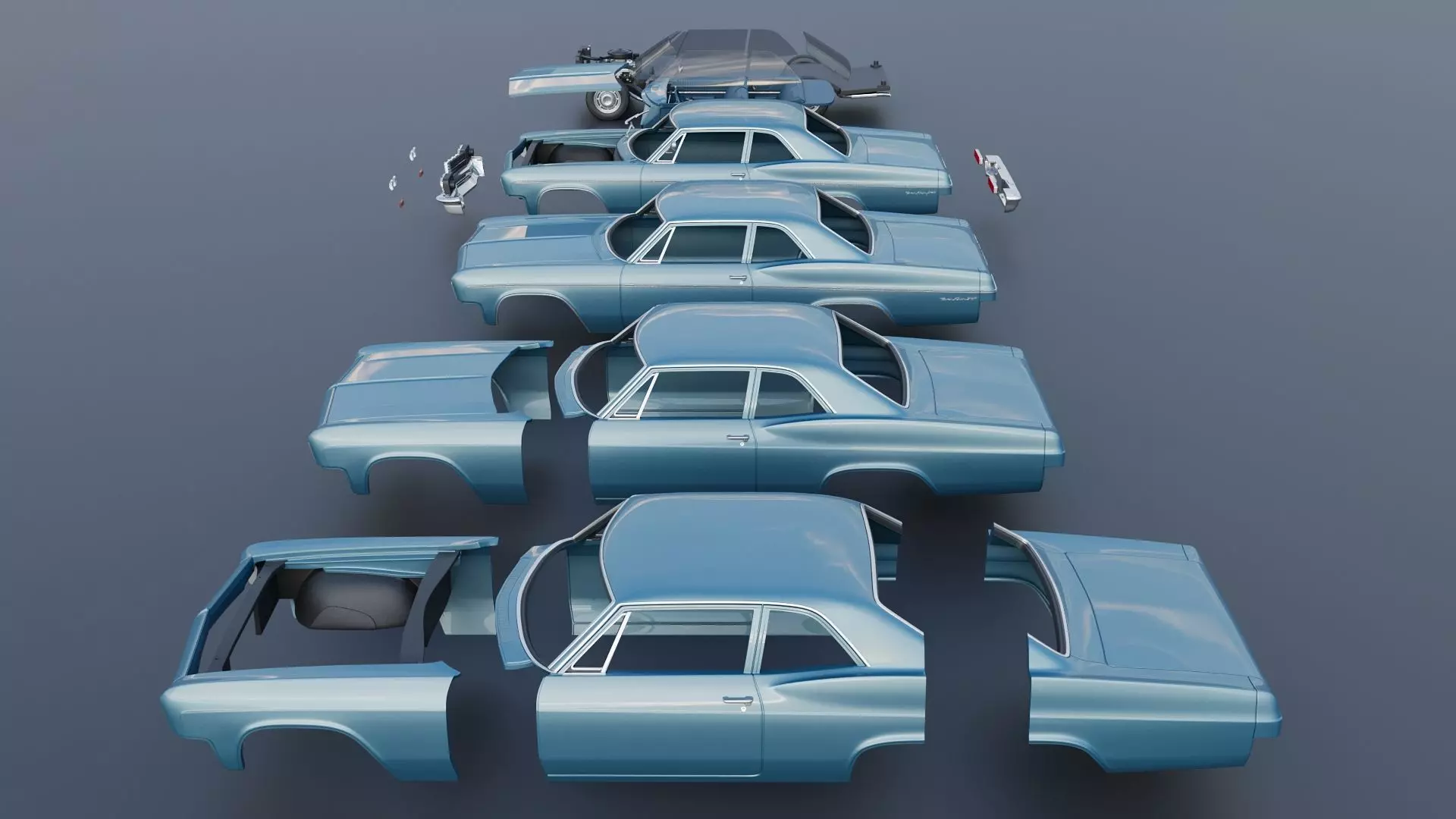 Chevrolet Bel Air 1966 3D print model_17