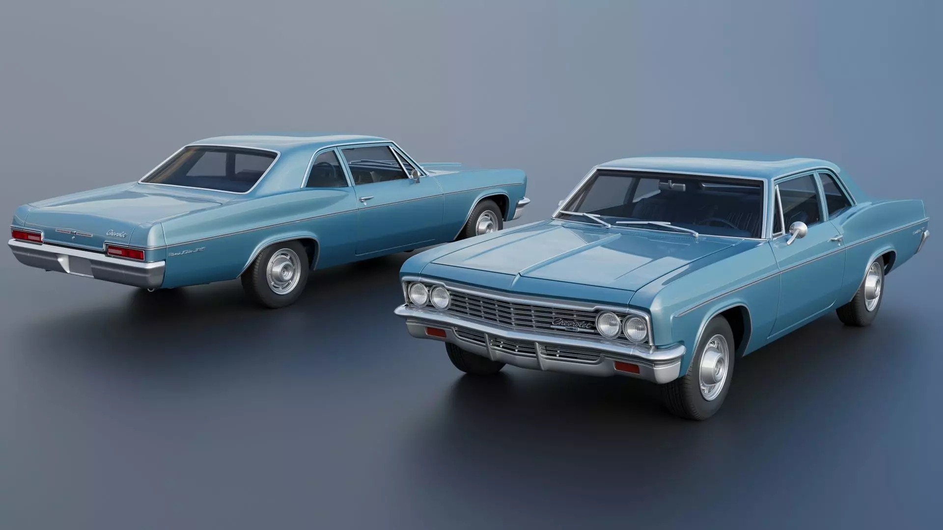 Chevrolet Bel Air 1966 3D print model_1