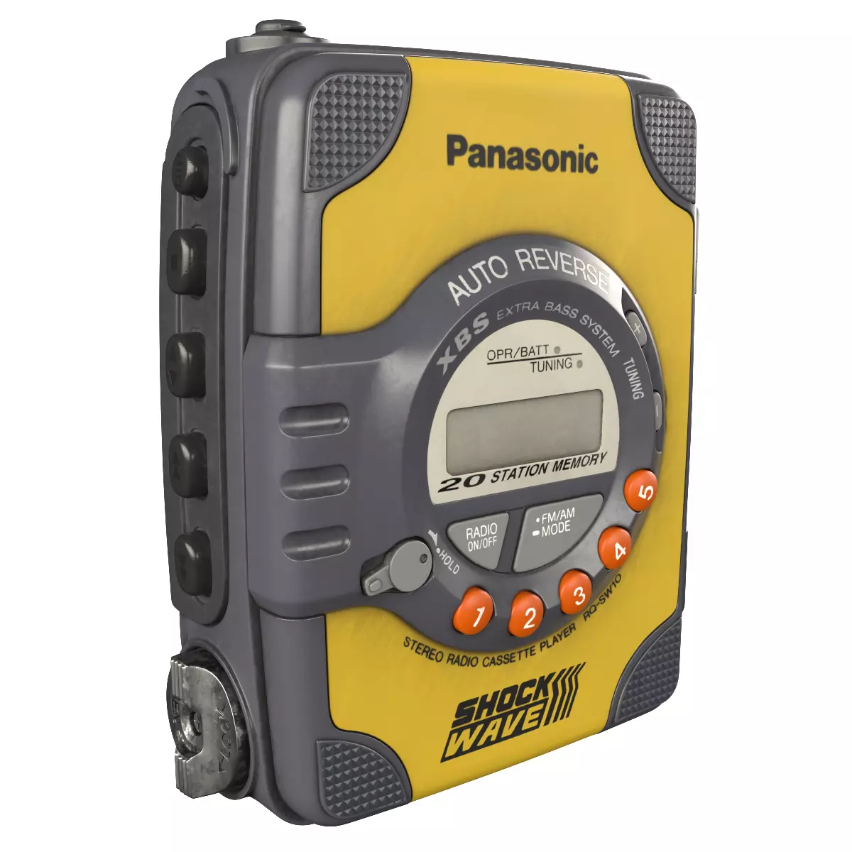 Panasonic Shock Wave Walkman RQ-SW10 Low-poly 3D model