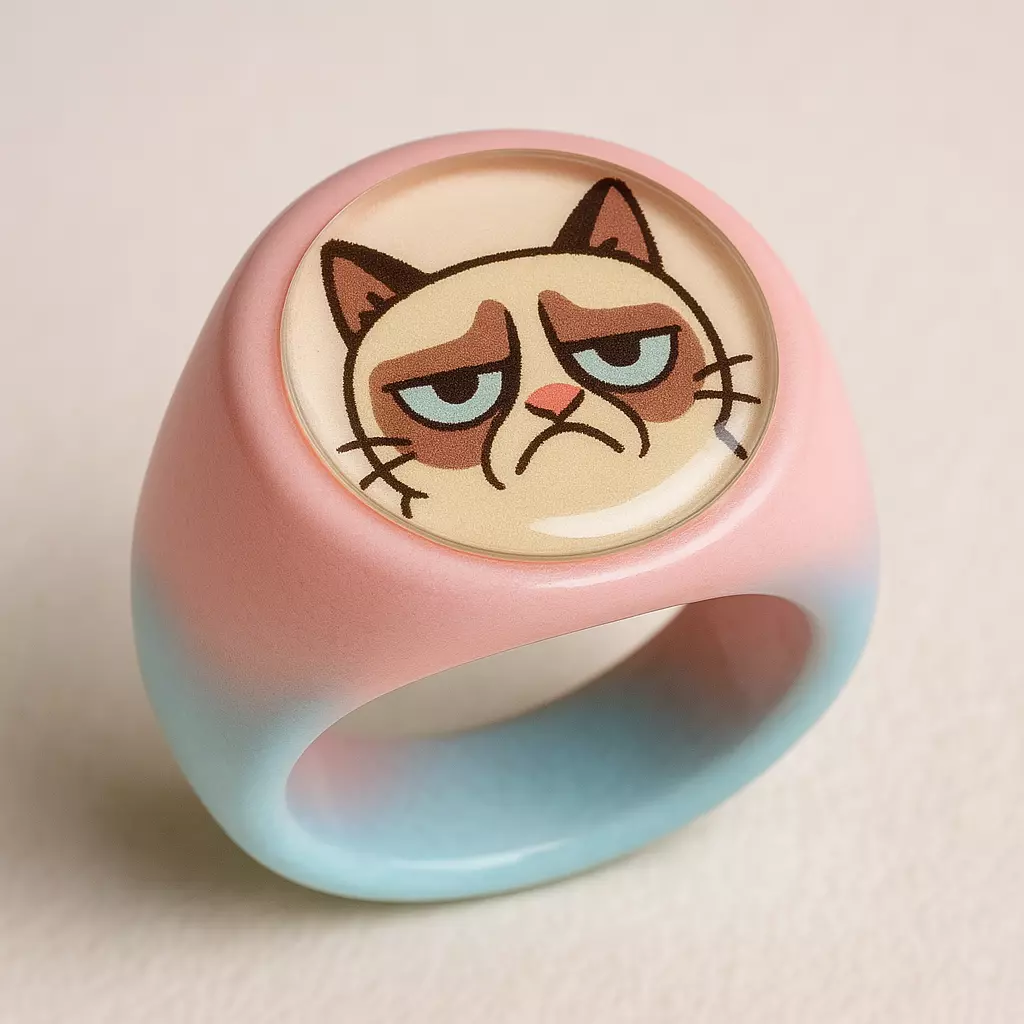 mew cat purrfect colored ring Low-poly 3D model_3