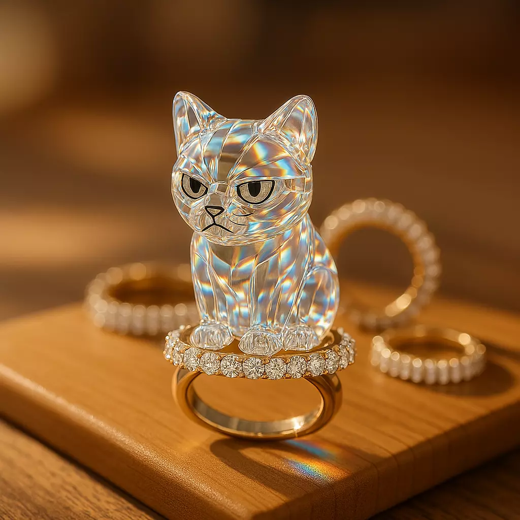 mew cat purrfect colored ring Low-poly 3D model_4