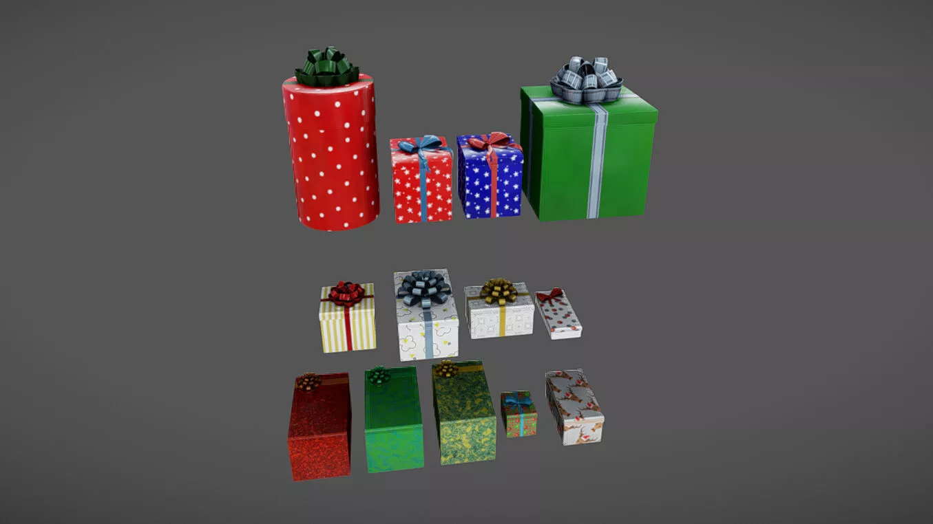Presents - Gift Boxes Low-poly 3D model