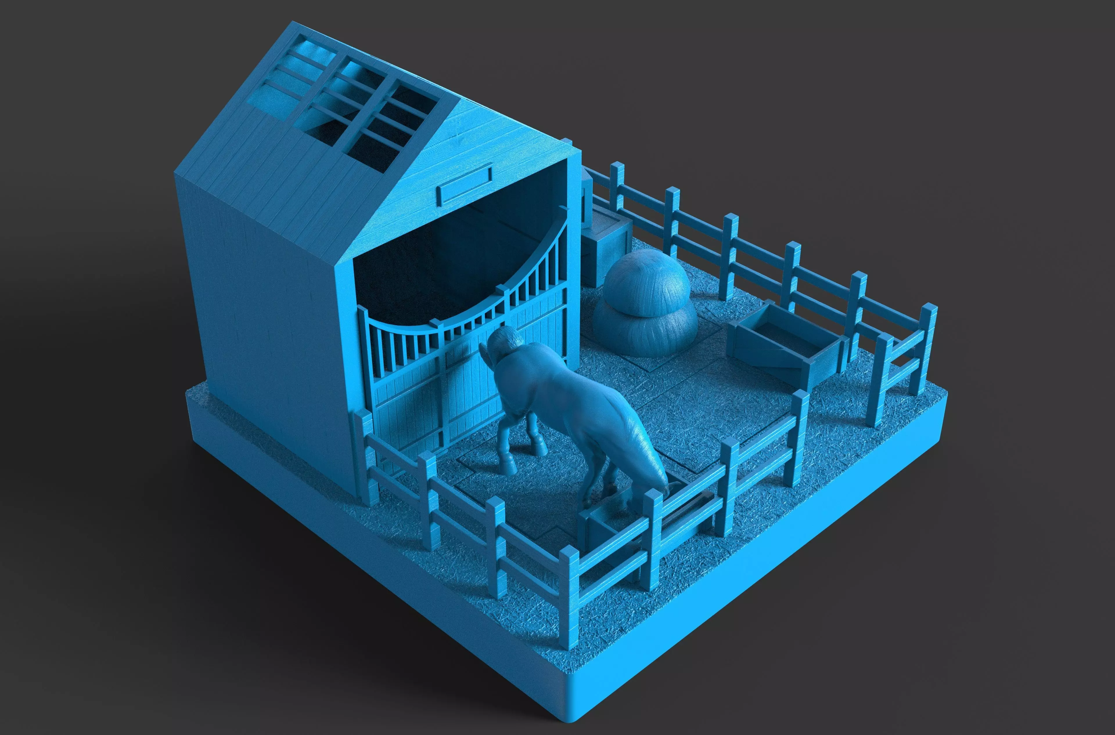 Puzzle horse stable 3D print model_0