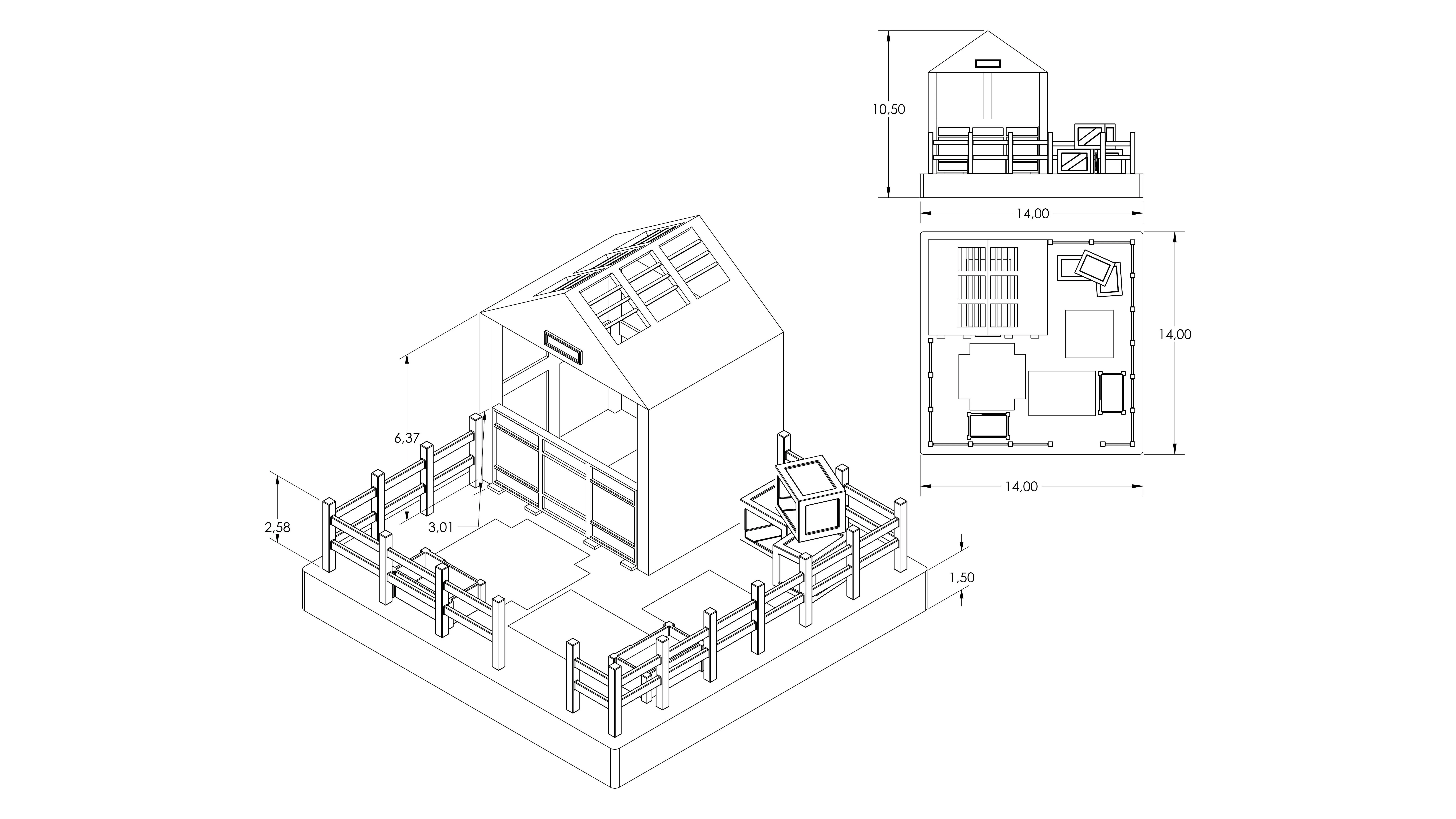 Puzzle horse stable 3D print model_9
