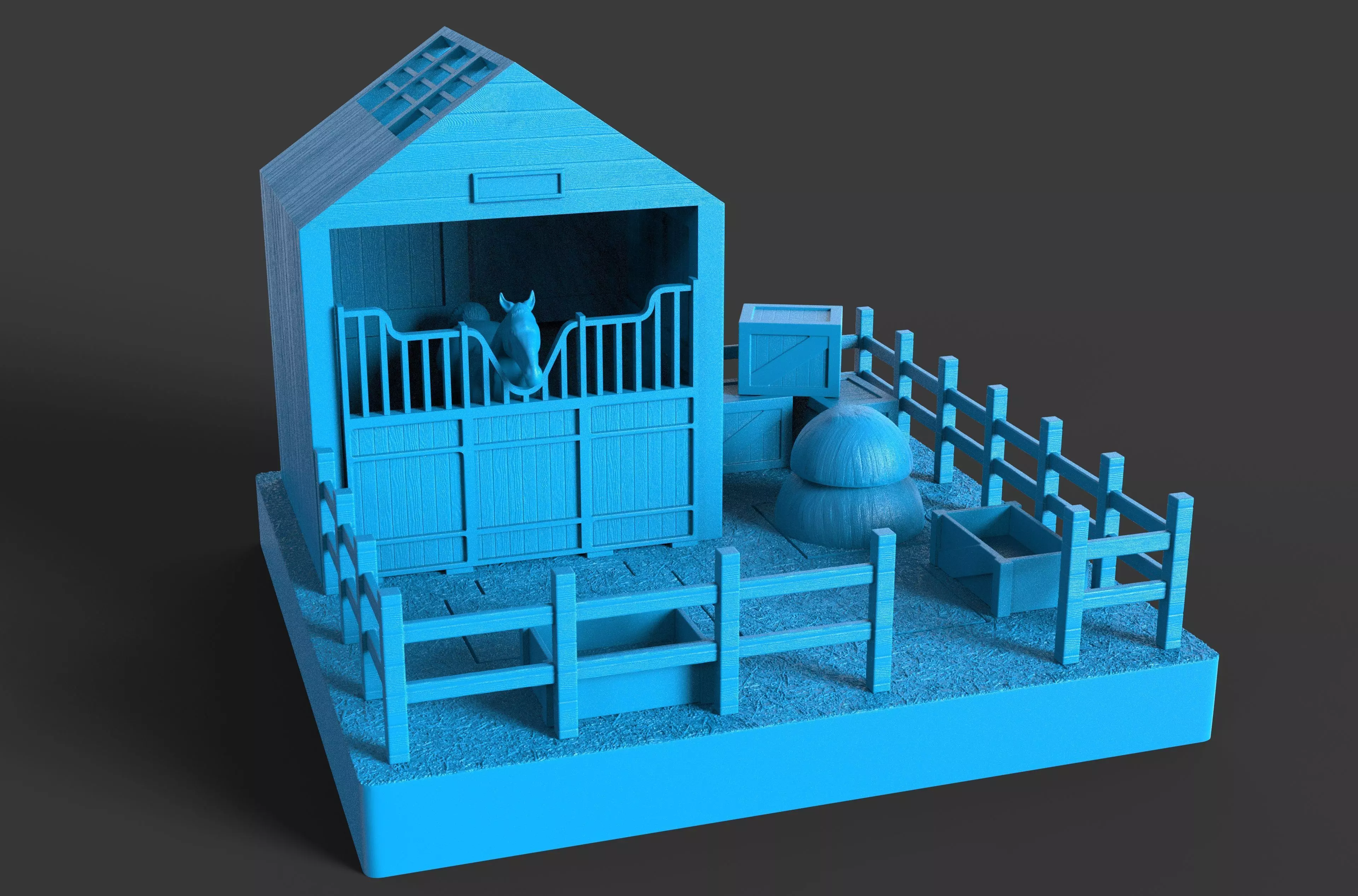 Puzzle horse stable 3D print model_2