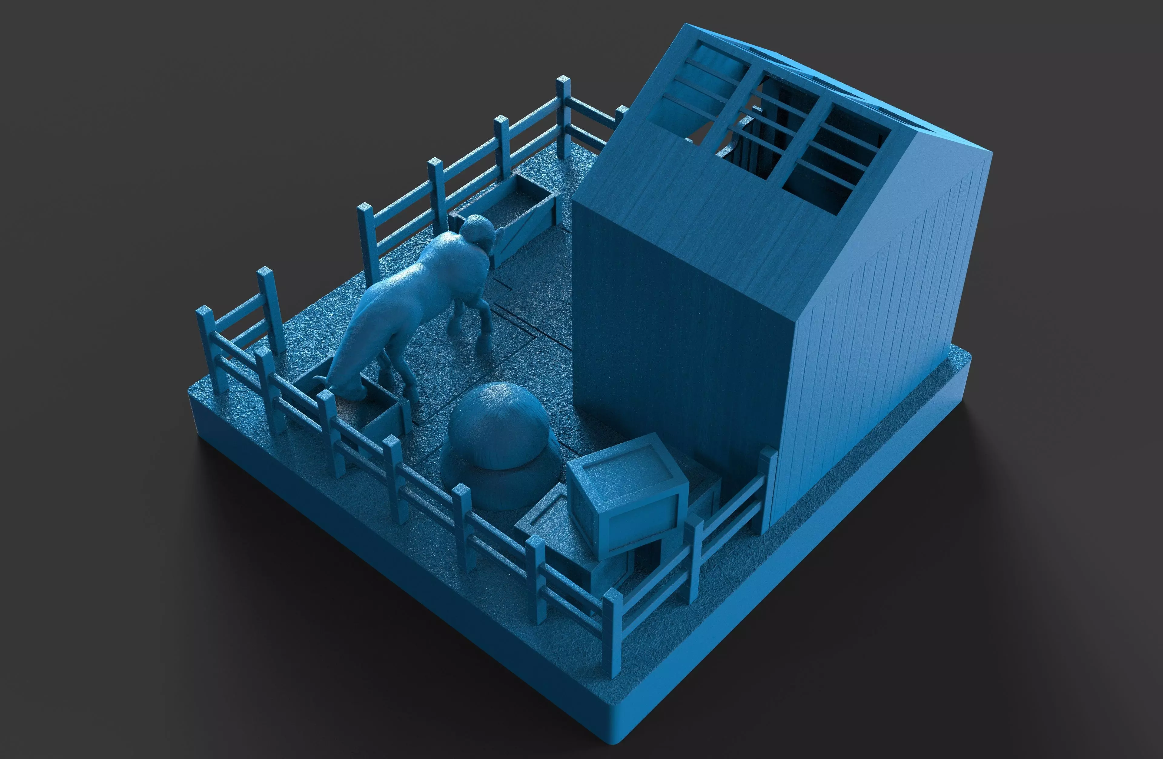 Puzzle horse stable 3D print model_3