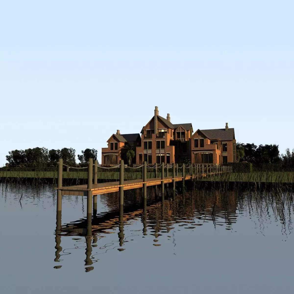 Lake Cottage 3D model_0