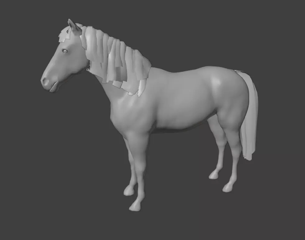 Animated White Horse 3D model_11