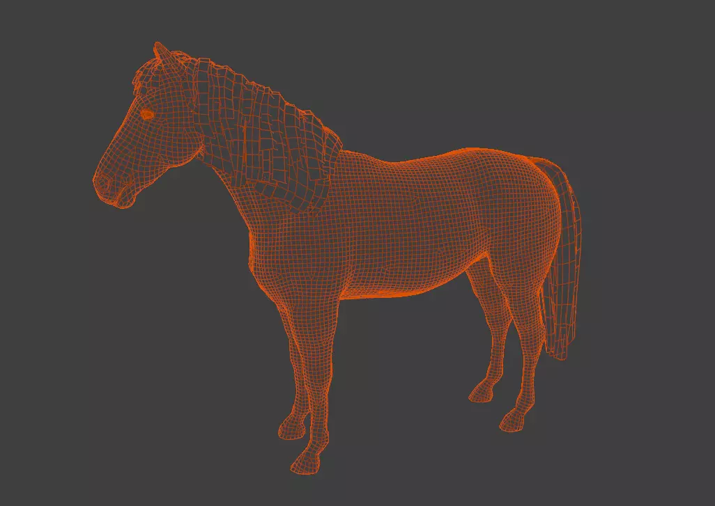 Animated White Horse 3D model_10