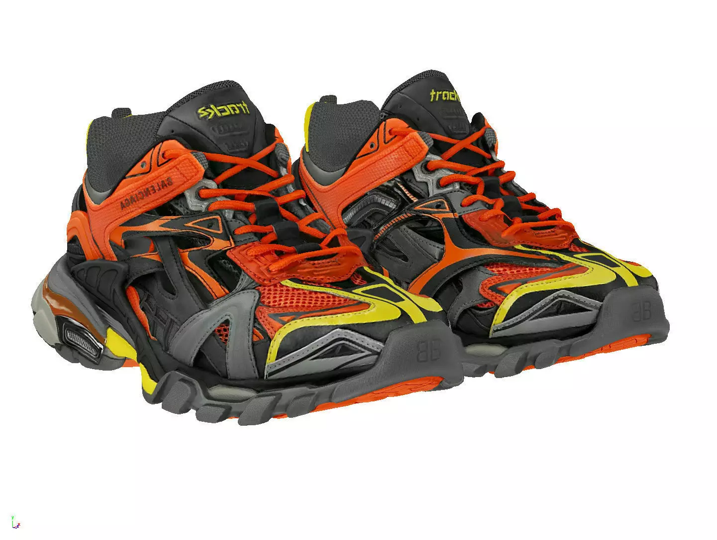 Blenciaga Track 2 black orange Low-poly 3D model_1