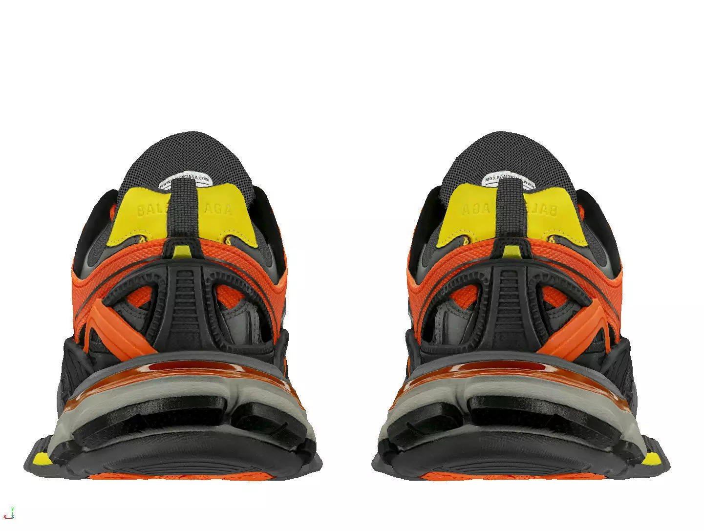Blenciaga Track 2 black orange Low-poly 3D model_4