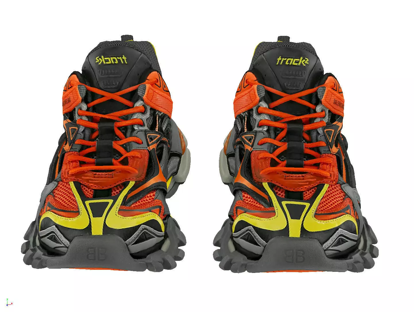 Blenciaga Track 2 black orange Low-poly 3D model_2
