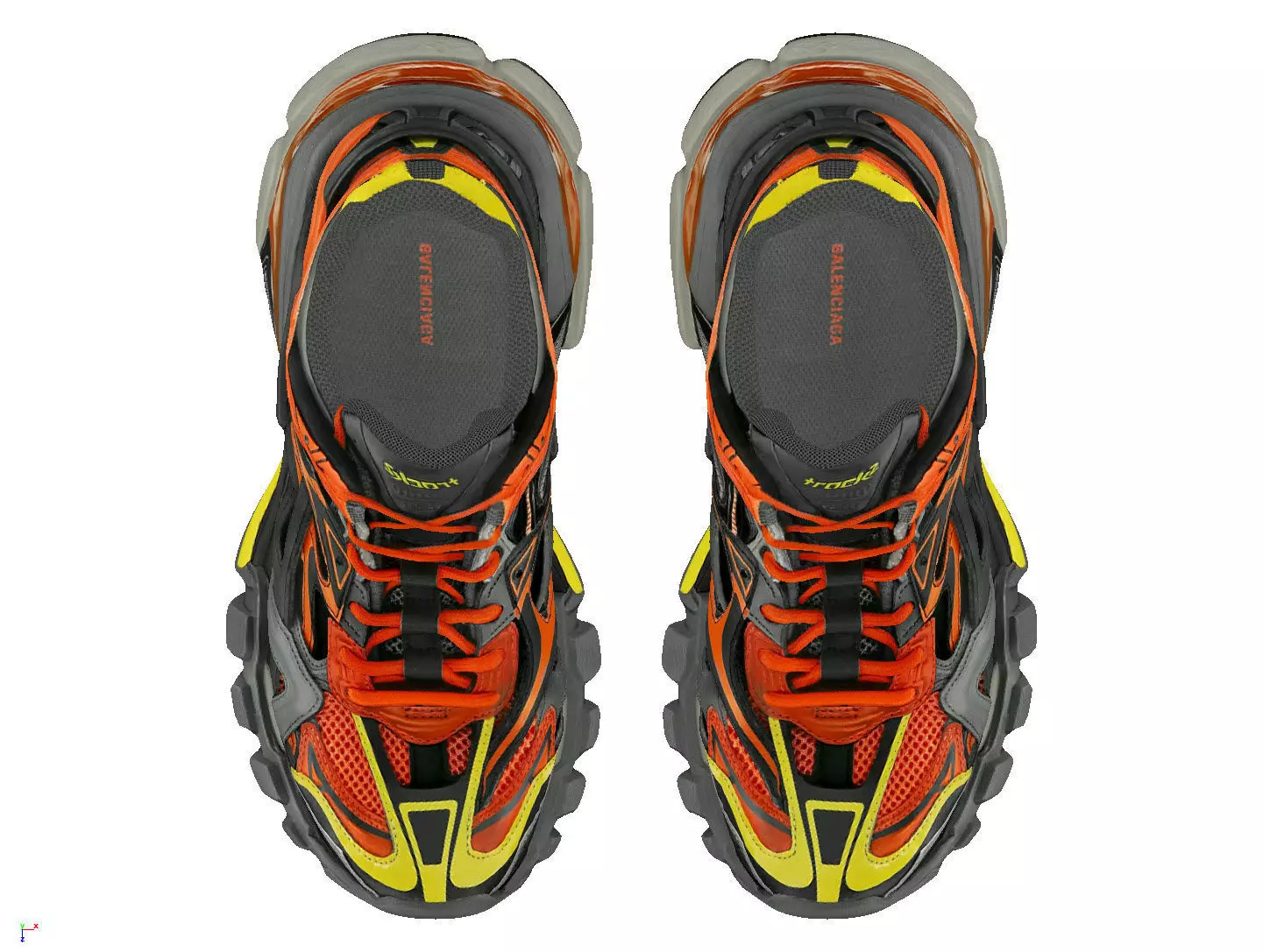 Blenciaga Track 2 black orange Low-poly 3D model_3