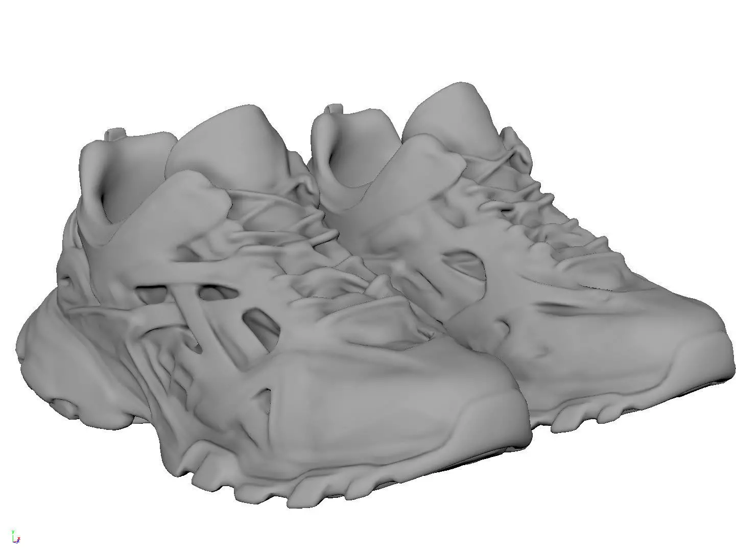 Blenciaga Track 2 black orange Low-poly 3D model_5