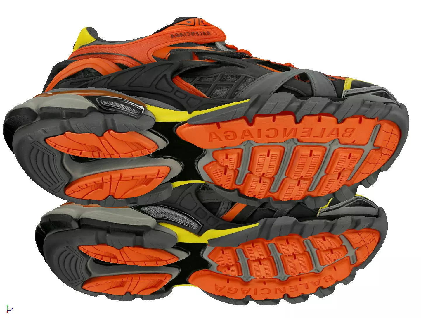 Blenciaga Track 2 black orange Low-poly 3D model_8