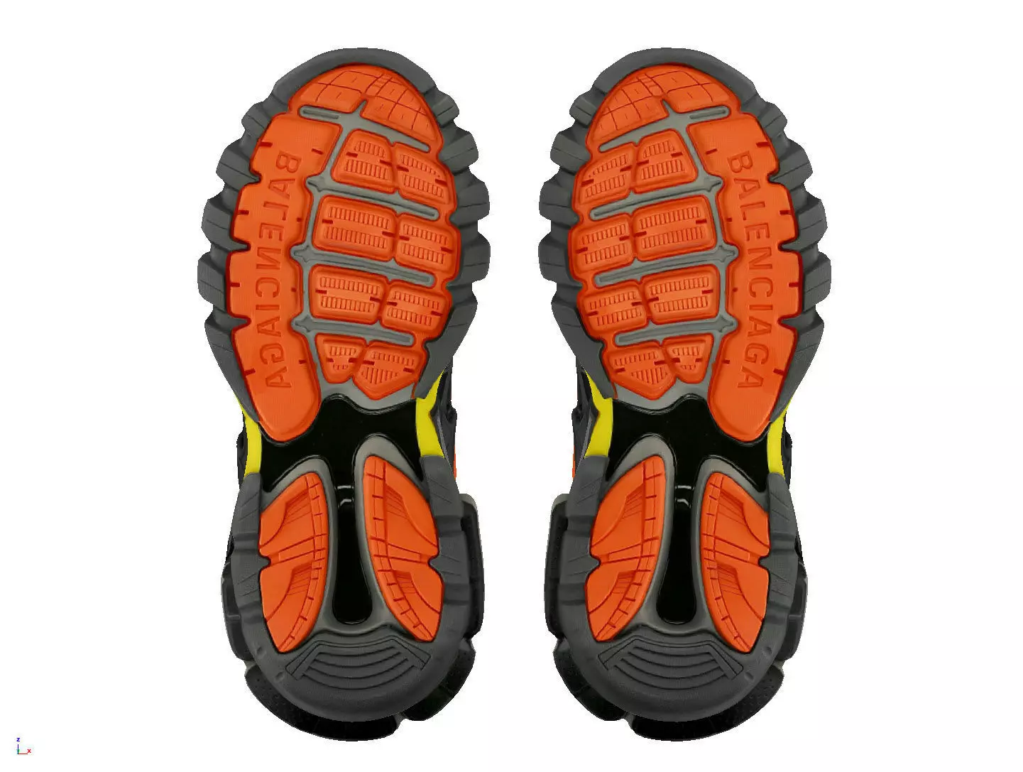 Blenciaga Track 2 black orange Low-poly 3D model_6