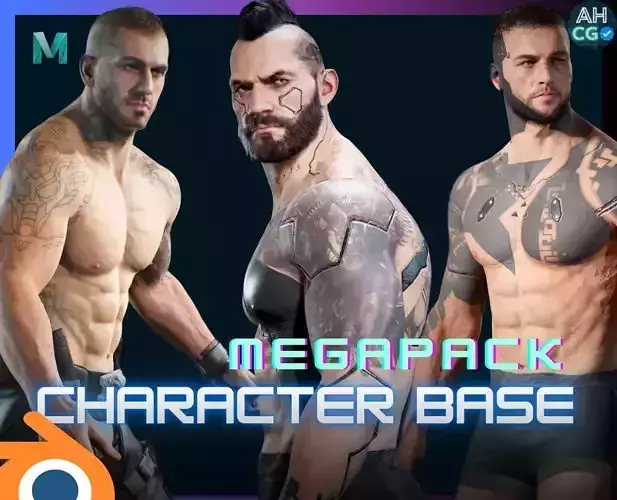 MEGAPACK Lifelike Base Males Character Pack 3D Model Collection