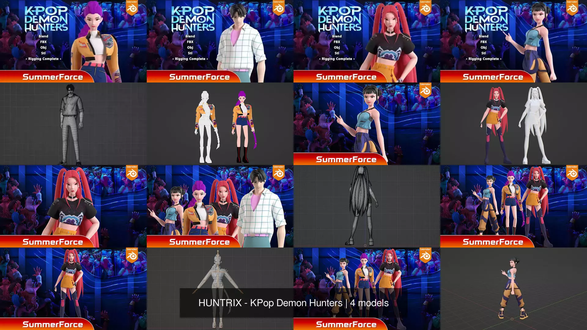 HUNTRIX - KPop Demon Hunters 3D Model Collection_1